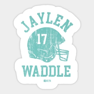 Jaylen Waddle Miami Helmet Font Sticker